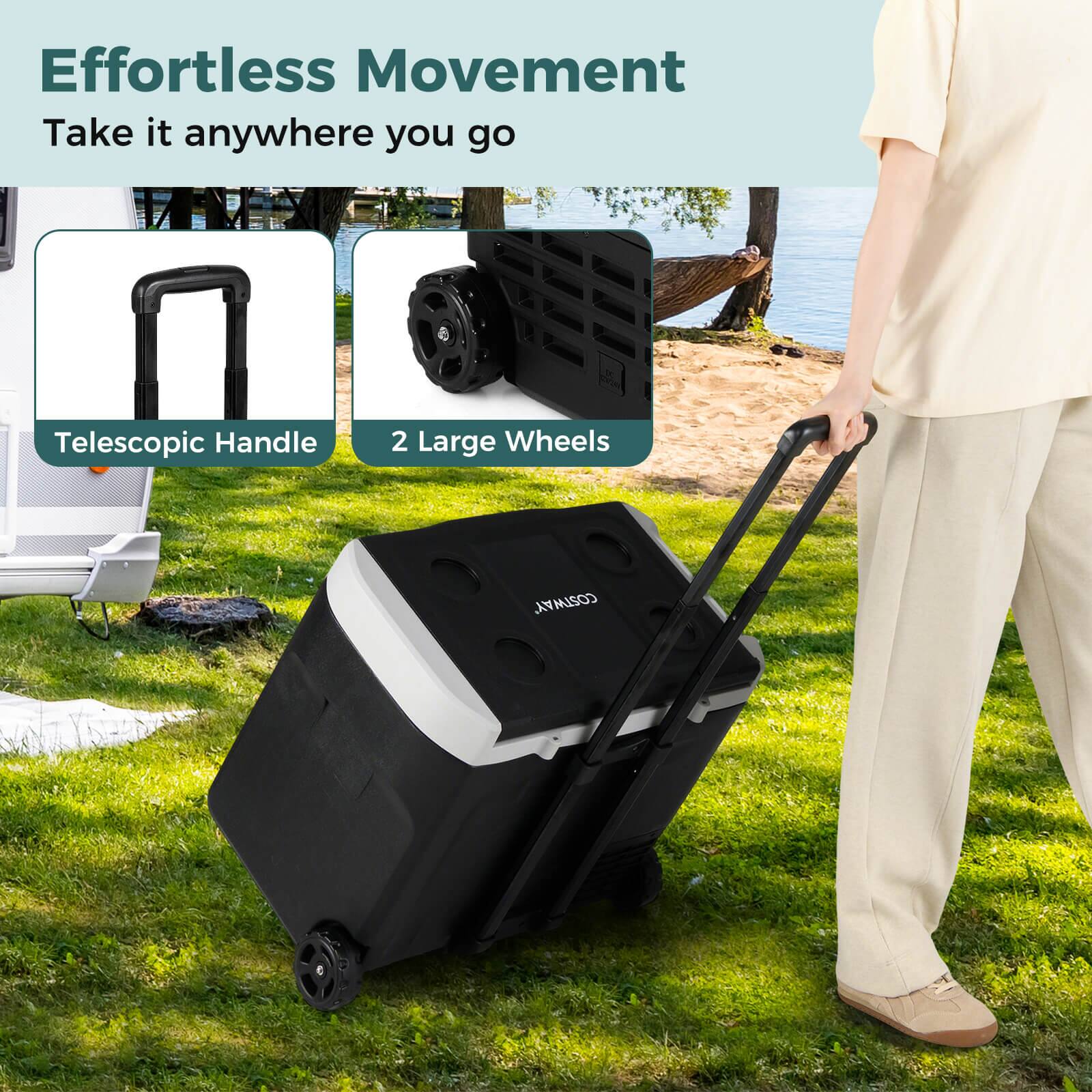 Effortless Movement  
Take it anywhere you go  

Telescopic Handle  
2 Large Wheels  

COSTWAY