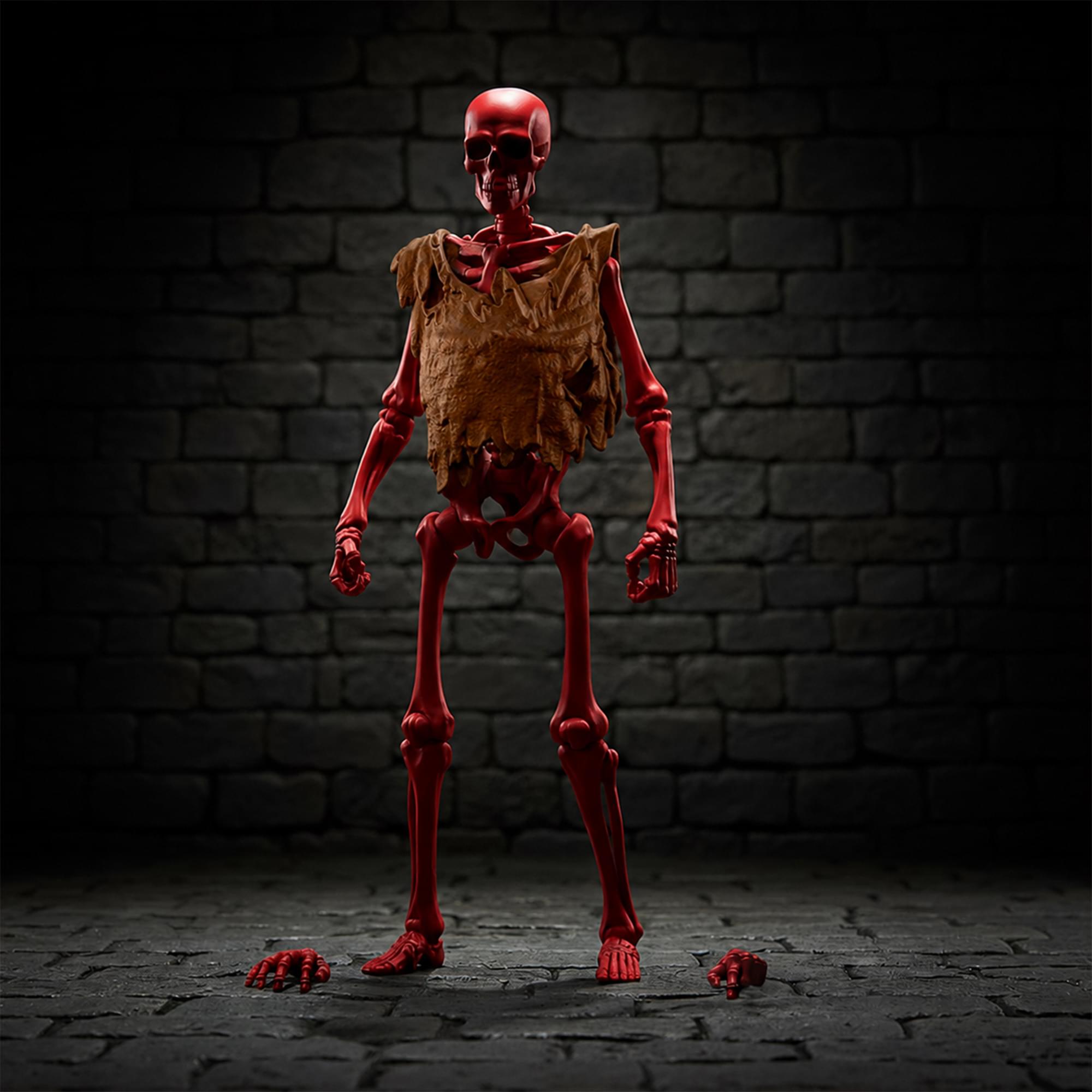 Alt View 3. Boss Fight Studio - Vitruvian H.A.C.K.S. Skeleton Blank (Blood Red) 1:18 Action Figure - Red.