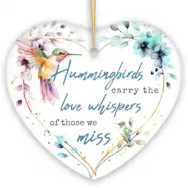 OrnamentallyYou - Artistic Hummingbirds Carry the Love Whispers Quote Ornament Christmas Memorial Gift - Multi-colored