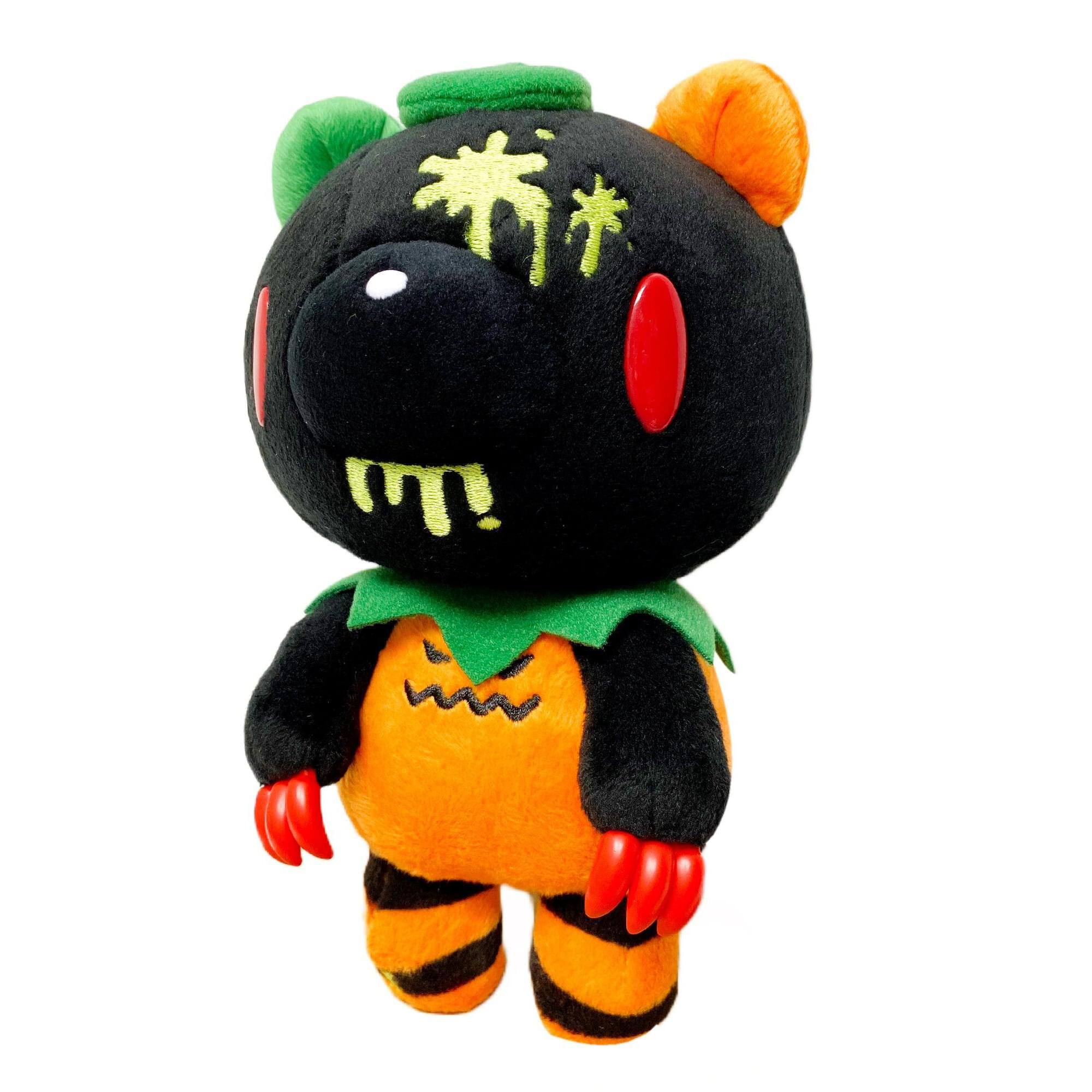 Alt View 1. Great Eastern - Gloomy Bear Pumpkin 8 Inch Collector Plush - Orange.