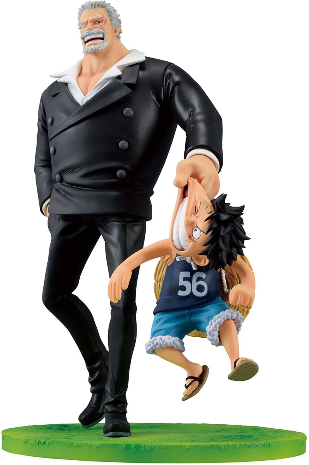 Alt View 1. Bandai - Ichibansho - One Piece - Revible Moment - Monkey D.Luffy & Monkey D.Garp (Road to Down) Figure   - Collectibles - Multicolor.