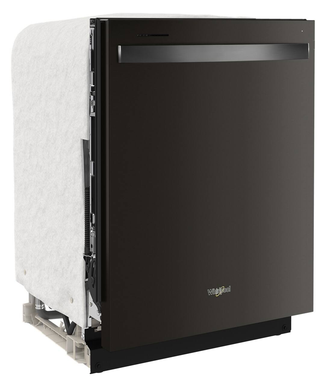 Angle. Whirlpool - 24” Stainless Steel Dishwasher with AI Intelligent Wash - 47 dBA .- Print Resistant Black Stainless - Print Resist Blk Stnlss.
