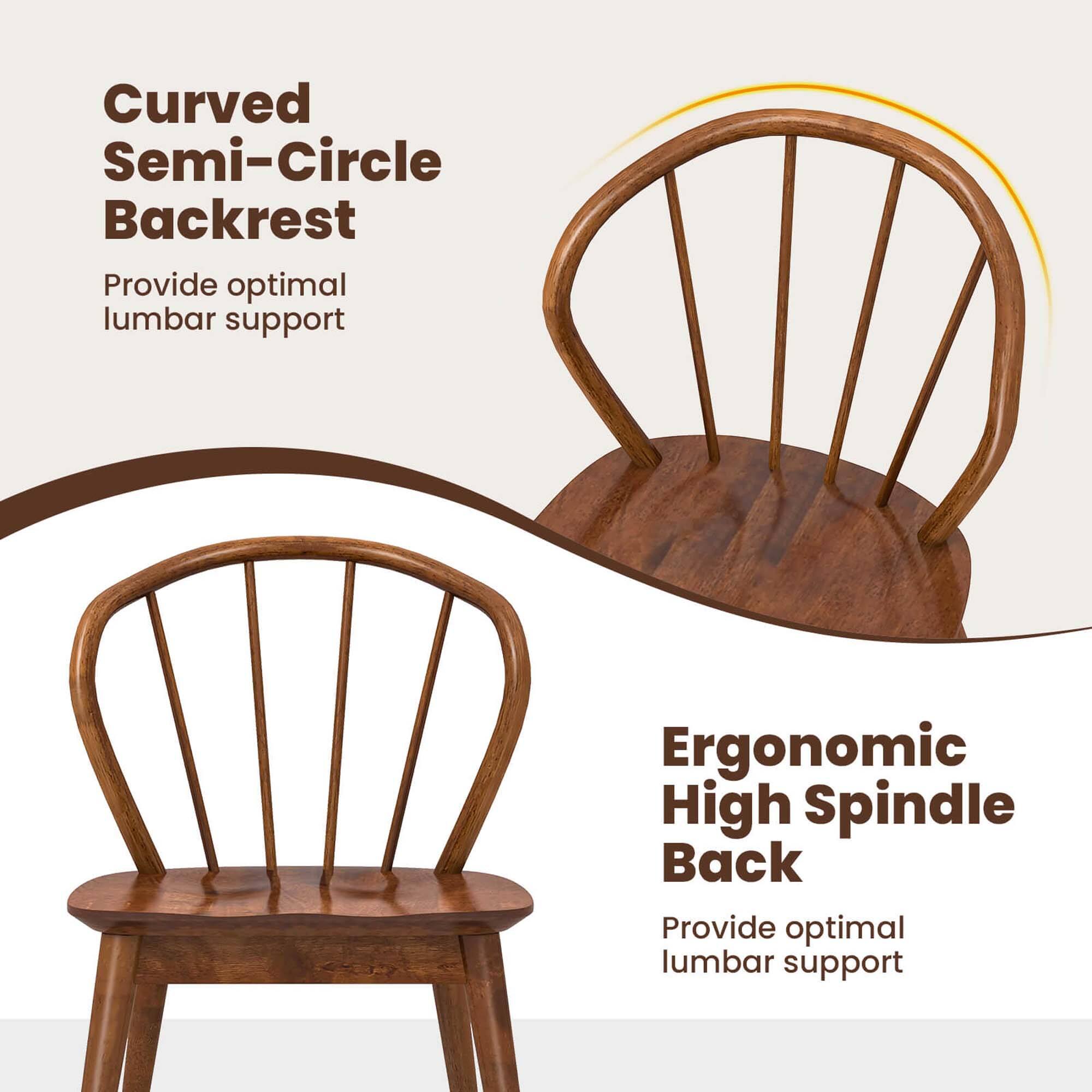 Curved Semi-Circle Backrest  
Provide optimal lumbar support  

Ergonomic High Spindle Back  
Provide optimal lumbar support