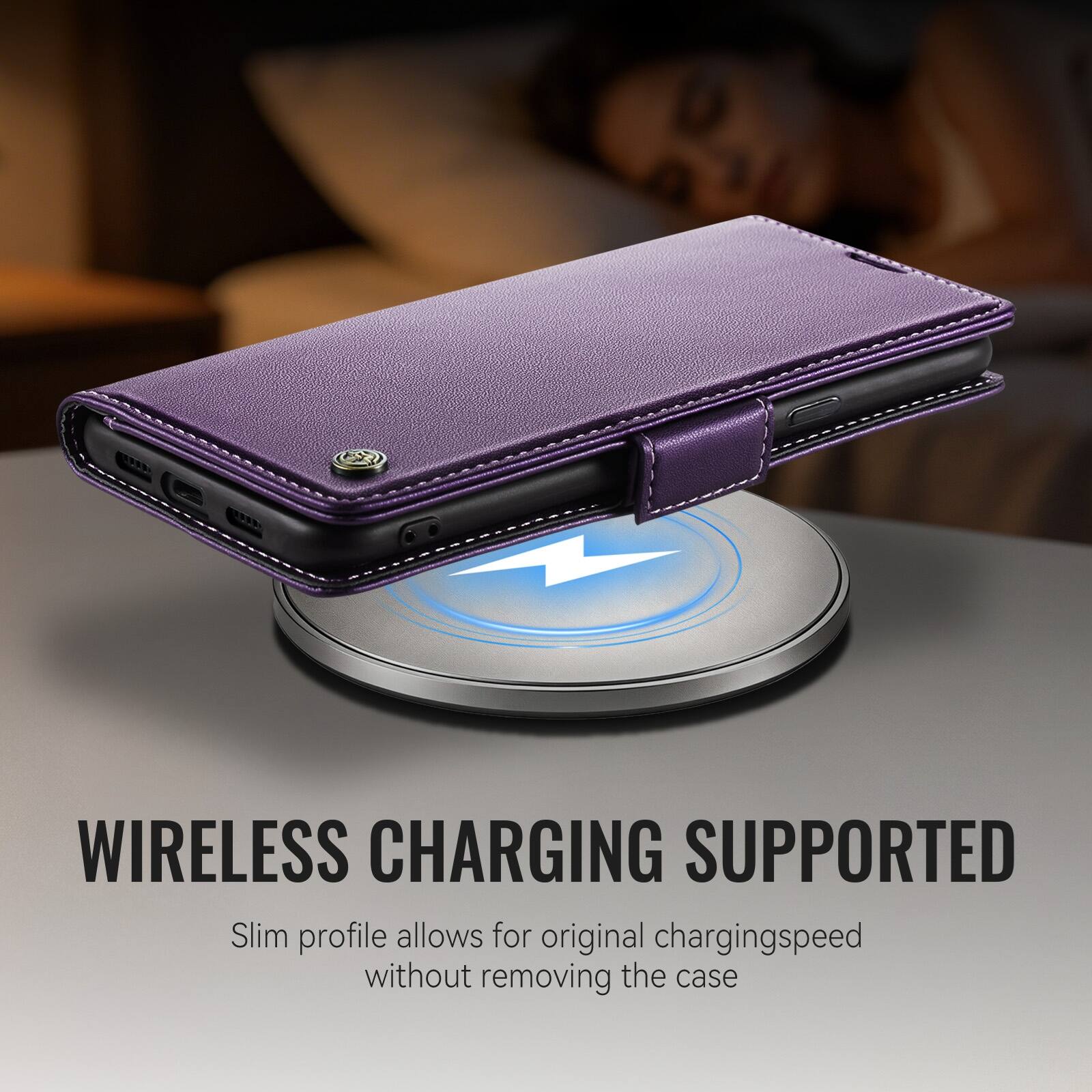 WIRELESS CHARGING SUPPORTED  
Slim profile allows for original charging speed without removing the case