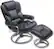 Angle Standard. True Seating Concepts - Faux Leather Massaging Recliner with Ottoman - Black/Slate.