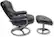 Right View. True Seating Concepts - Faux Leather Massaging Recliner with Ottoman - Black/Slate.