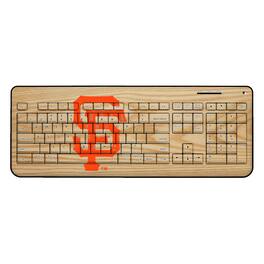 Keyscaper - San Francisco Giants Wood Print Wireless USB Keyboard - Multicolor