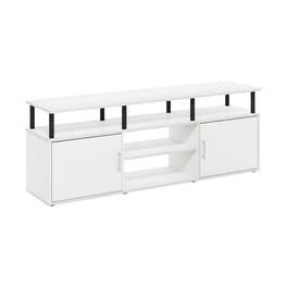 FurniFact - Wood TV Stand for 70 Inch Screens and Black with Modern Design - White