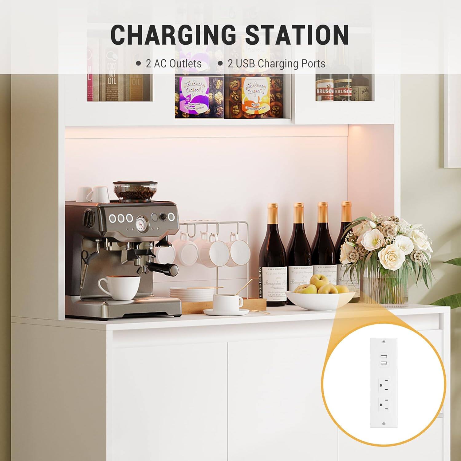 CHARGING STATION  
2 AC Outlets  
2 USB Charging Ports