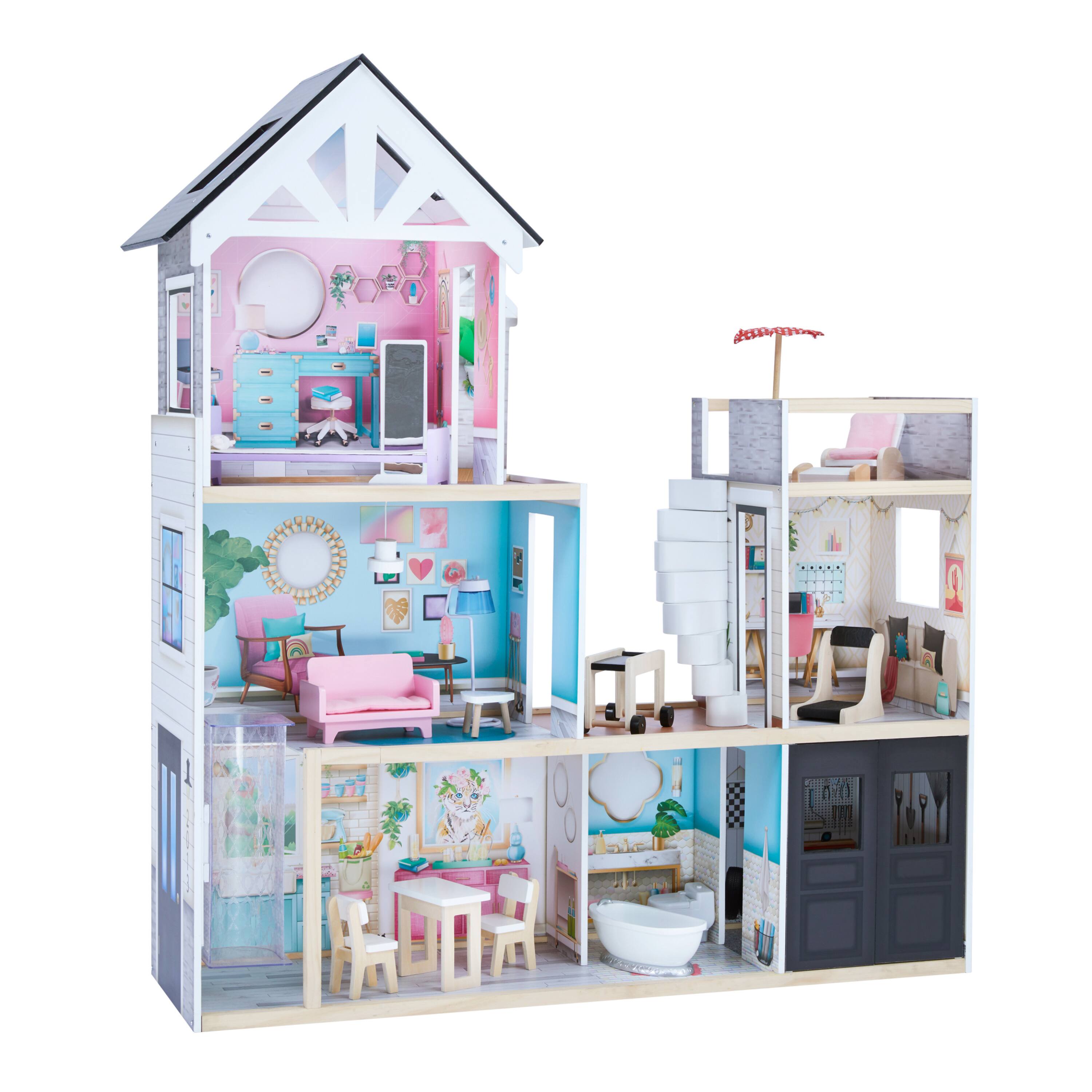 Angle. Teamson Kids - Olivia's Little World Dreamland 3-Story Mansion Dollhouse for 12" Dolls.