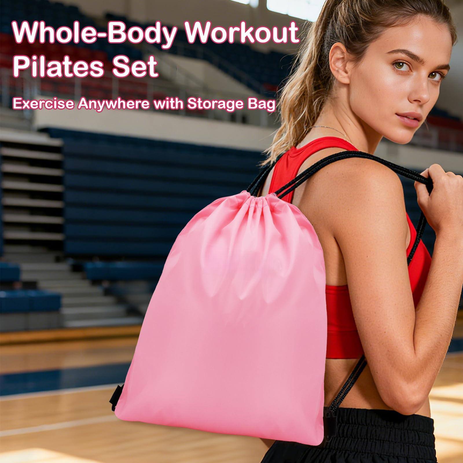 Whole-Body Workout Pilates Set  
Exercise Anywhere with Storage Bag