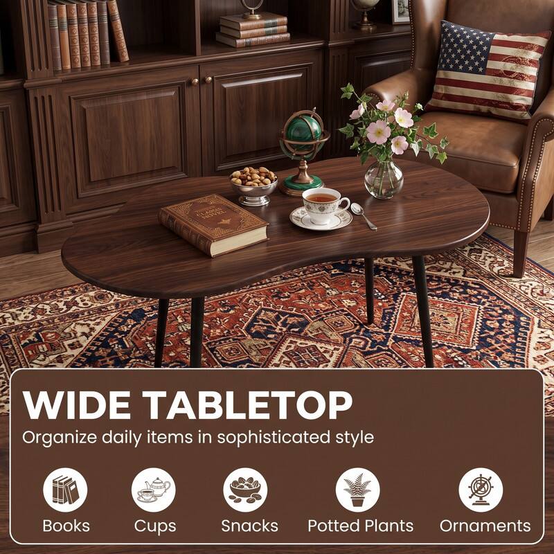WIDE TABLETOP  
Organize daily items in sophisticated style  
Books  
Cups  
Snacks  
Potted Plants  
Ornaments