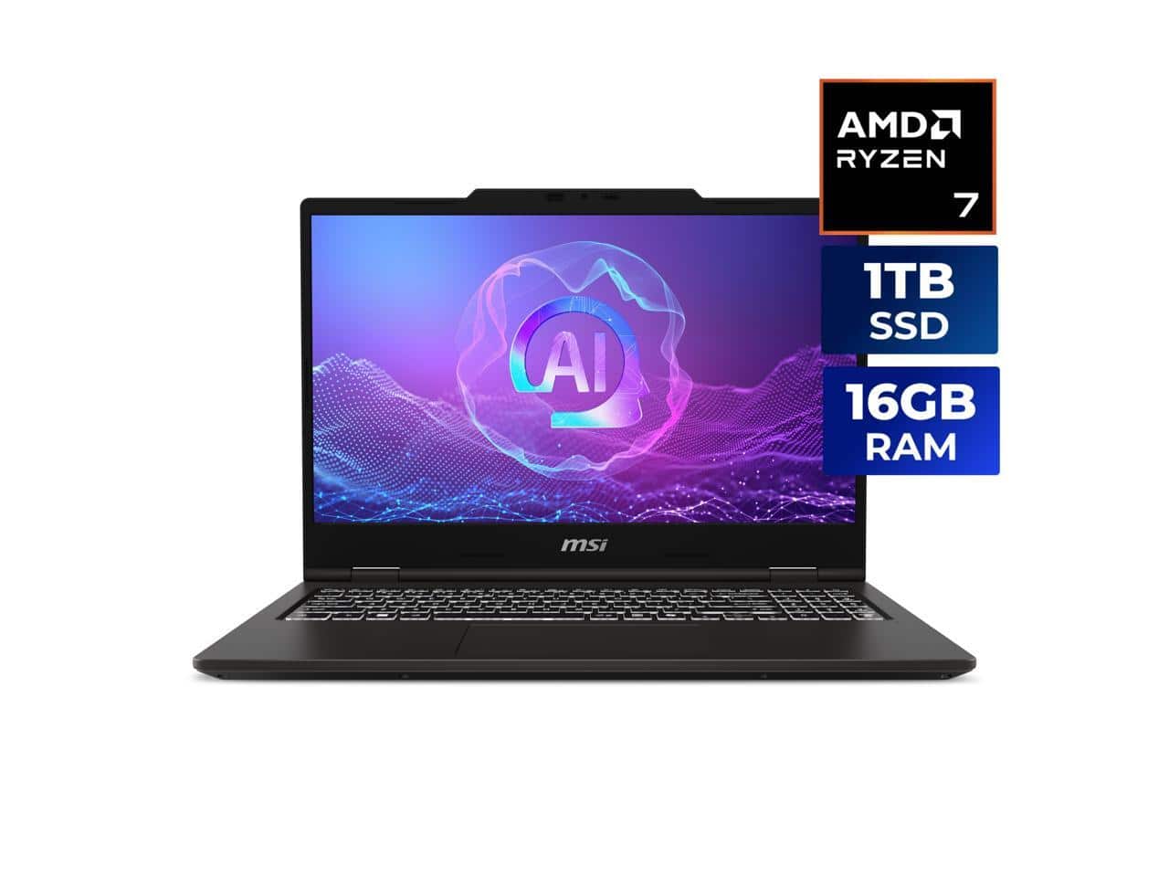 MSI - Venture Pro A15 AI+ 15.6" TouchScreen AMD Ryzen AI 7 350 RTX 5050 16GB 1TB SSD