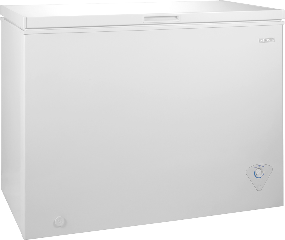 Angle View: Insignia™ - 10.2 Cu. Ft. Garage-Ready Chest Freezer - White