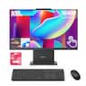 Lenovo - Upgraded - IdeaCentre 24" FHD All-in-One - AMD Ryzen 5 7535HS - 16GB RAM 2TB SSD - Wireless K & M - Adata 64GB USB Drive - Black