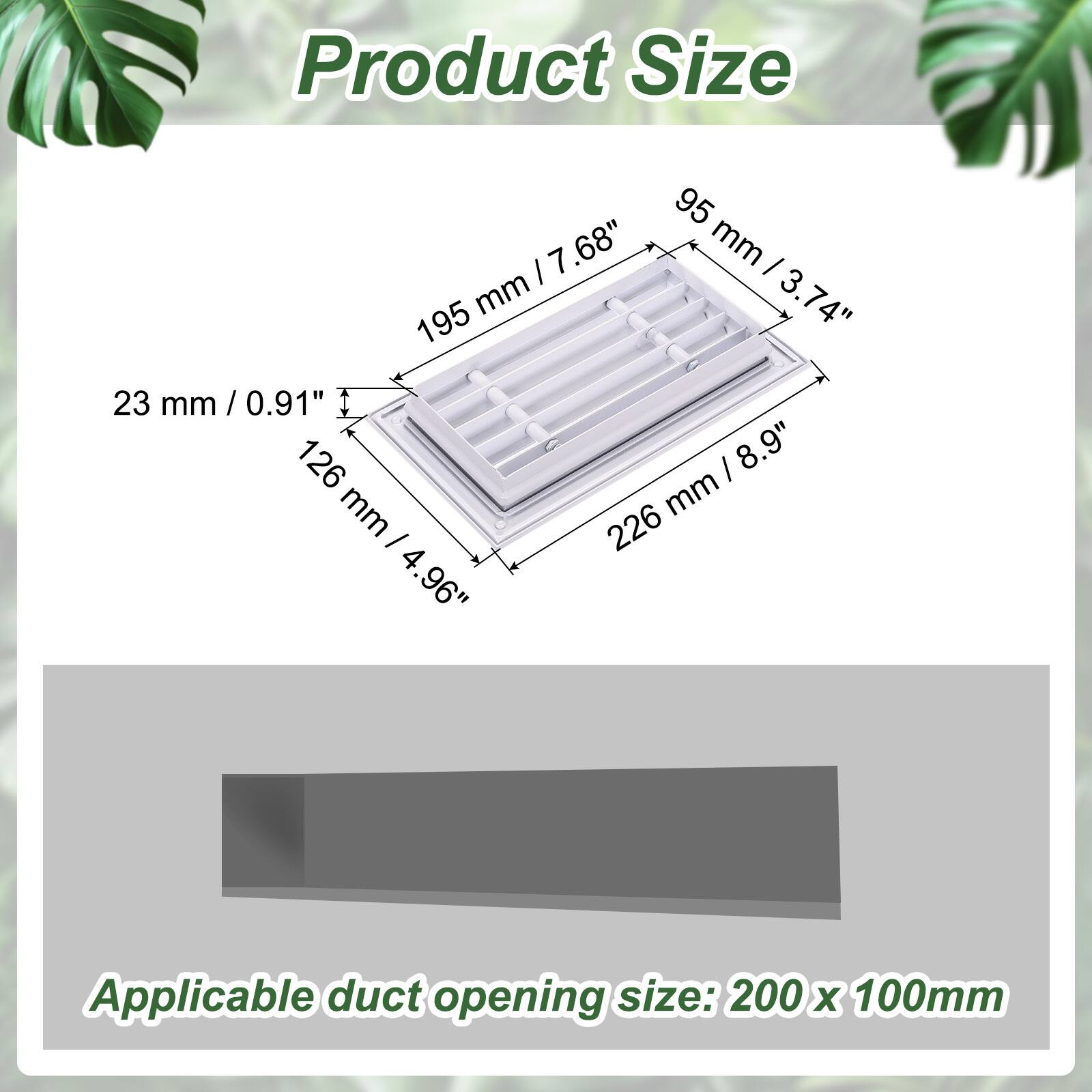 Unique Bargains 8x4 Inch Linear Bar Air Vent Grille, Removable Aluminum ...
