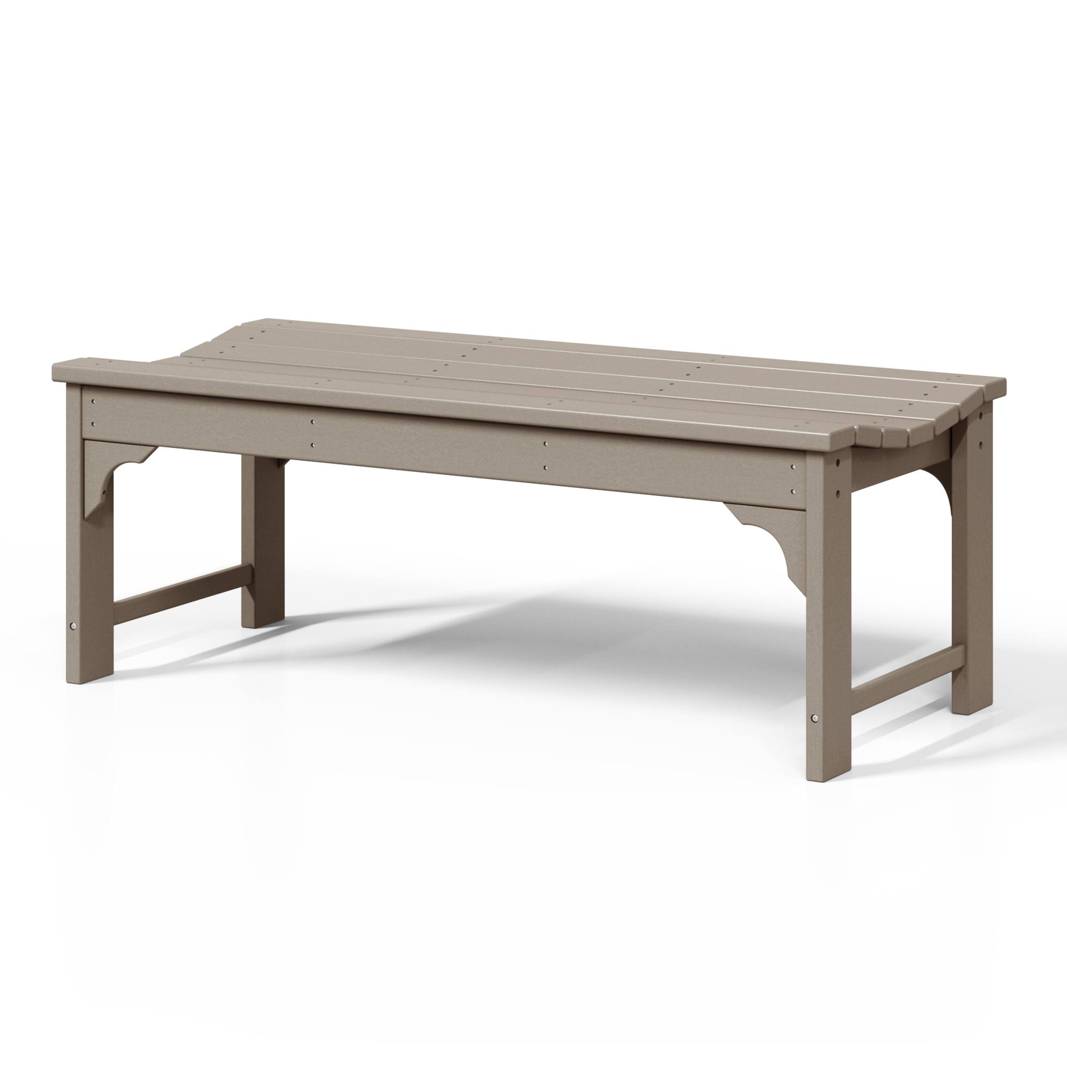 Back. WestinTrends - WestinTrends Malibu 48" length backless Poly Wood Outdoor / Garden bench - Weathered Wood.