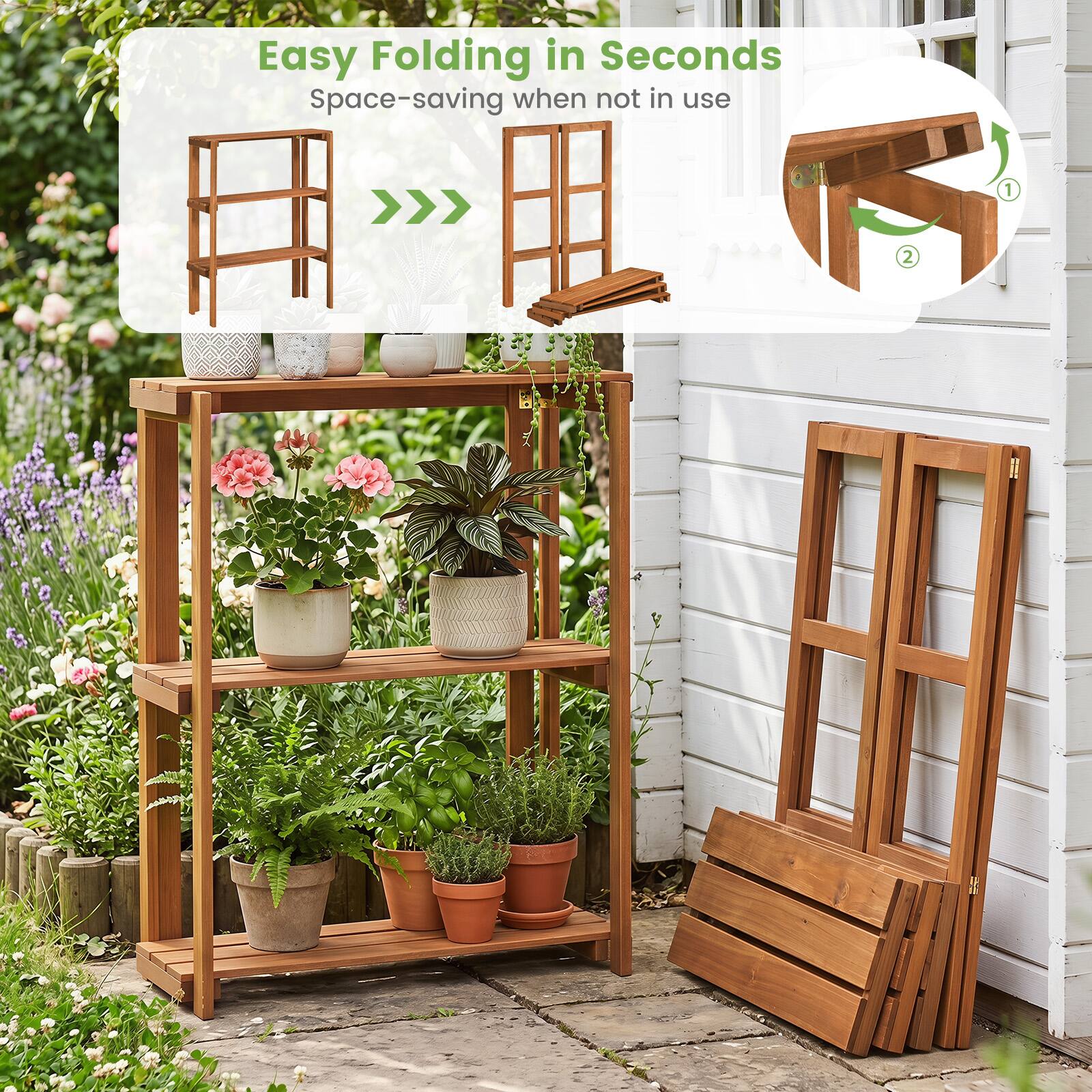 Easy Folding in Seconds  
Space-saving when not in use