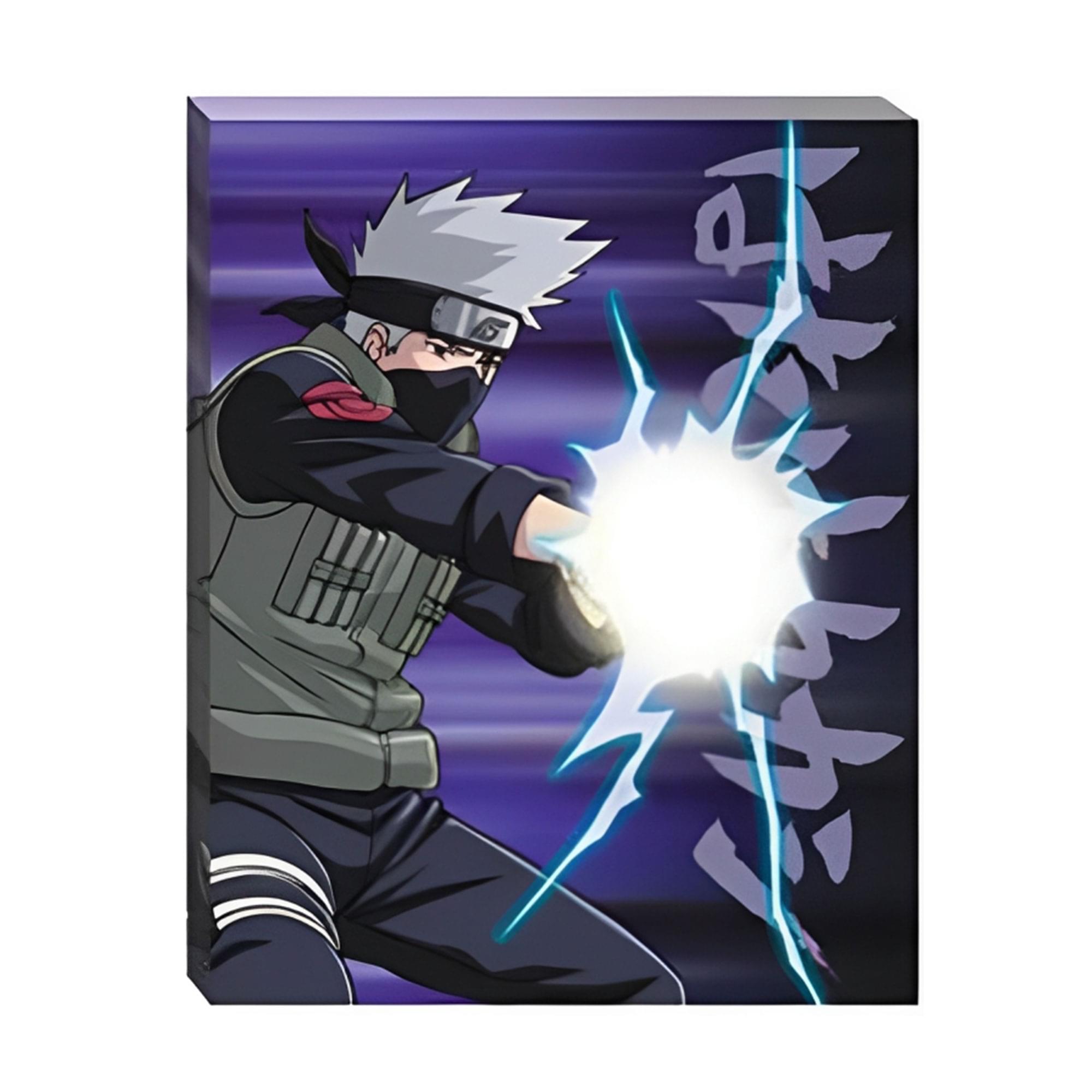 Alt View 1. Just Funky - Naruto Shippuden Kakashi Chidori 20"x16" Light-Up Canvas Wall Art - Blue.