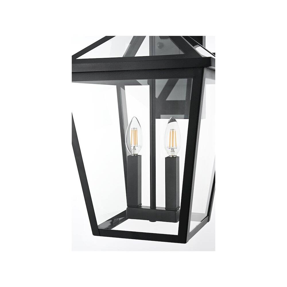 Alt View 2. Elegant Lighting - Frankford 7 inch Outdoor Pendant in Black - Black.