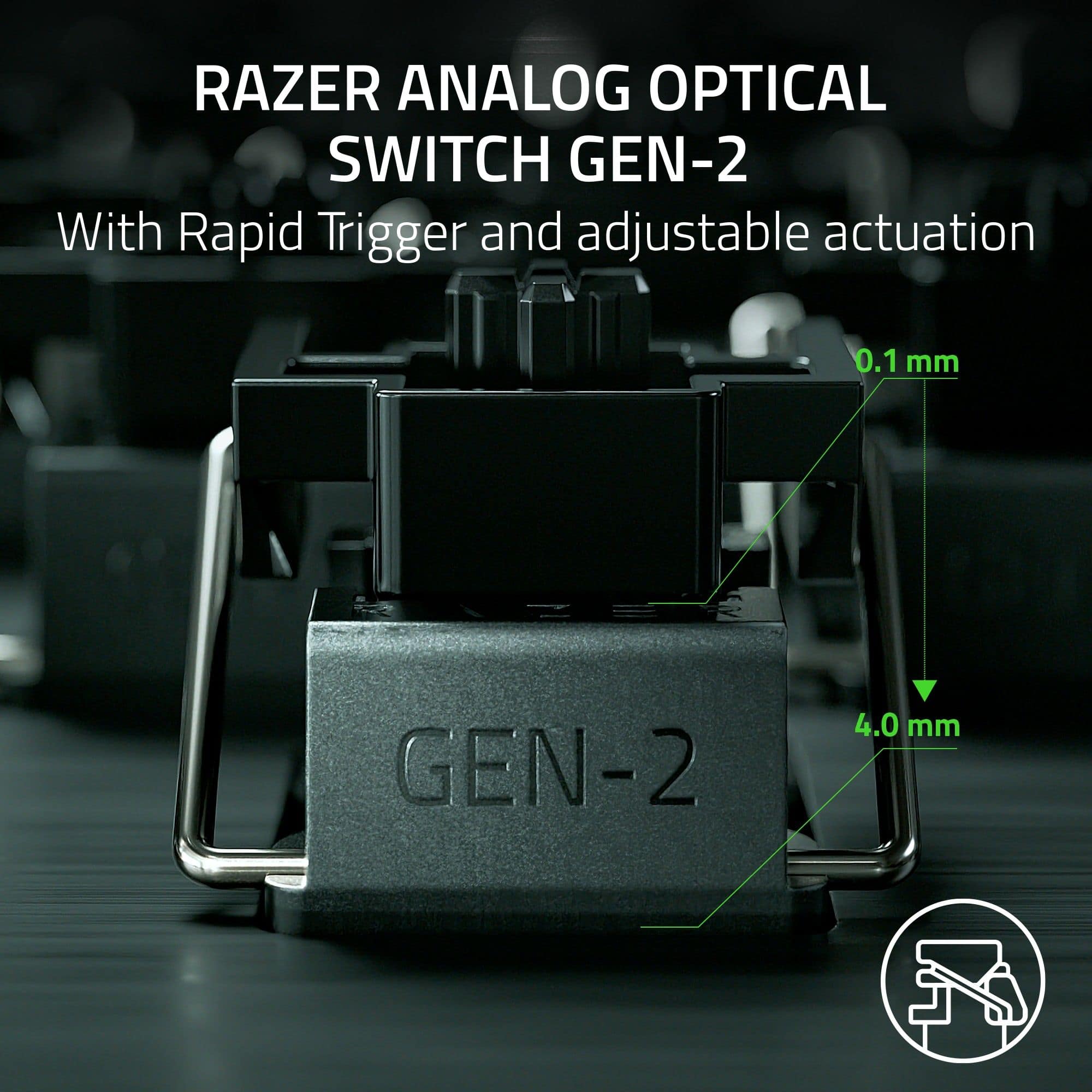 RAZER ANALOG OPTICAL SWITCH GEN-2 With Rapid Trigger and adjustable actuation 0.1 mm GEN-2 4.0 mm
