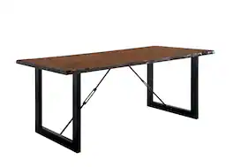 Manhattan Lane - Industrial Wooden Dining Table with U Shaped Base - Brown and Black