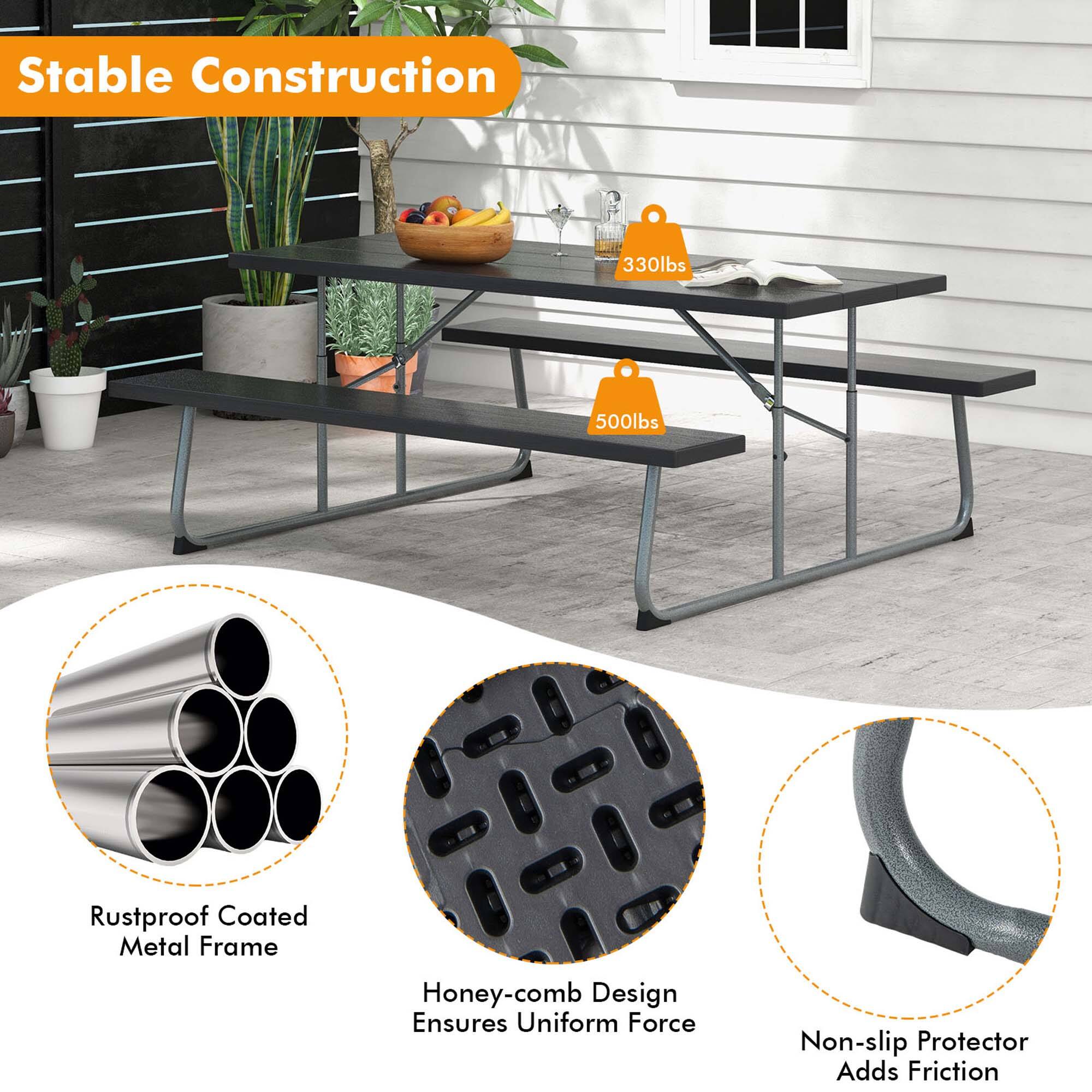 Stable Construction, 330lbs, 500lbs, Rustproof Coated Metal Frame, Honey-comb Design Ensures Uniform Force, Non-slip Protector Adds Friction