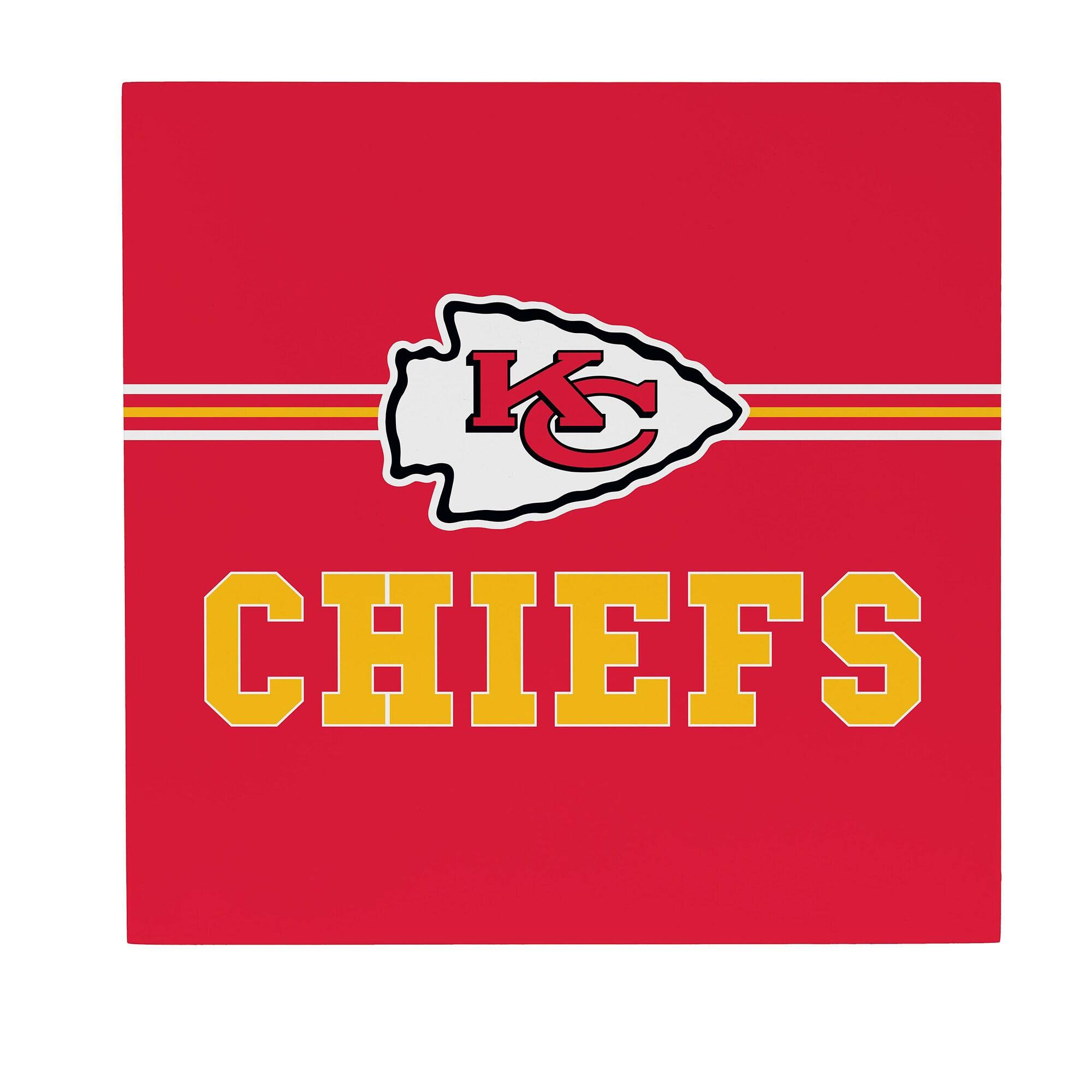 Kansas City Chiefs 12" x 12" Wood Wall Sign