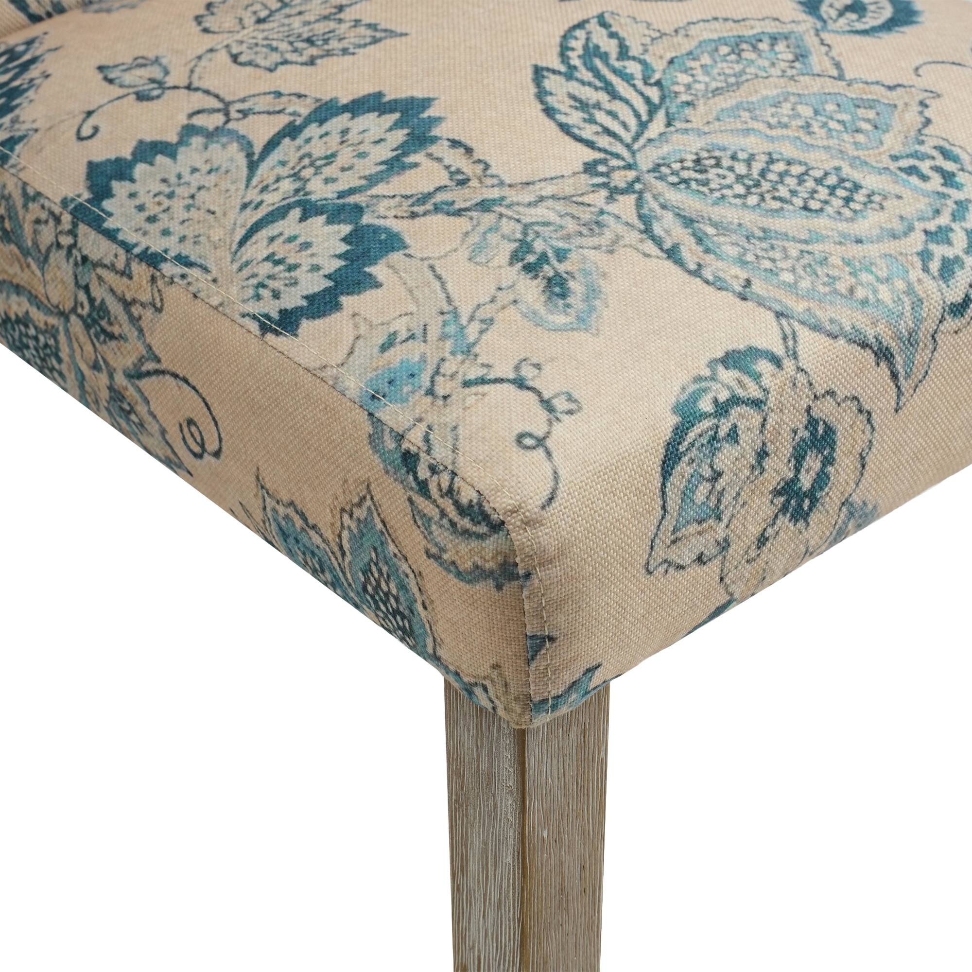 Left. FERPIT - FERPIT 2 Pack Stylish Modern Upholstered Dining Chairs, Flower - Flower.