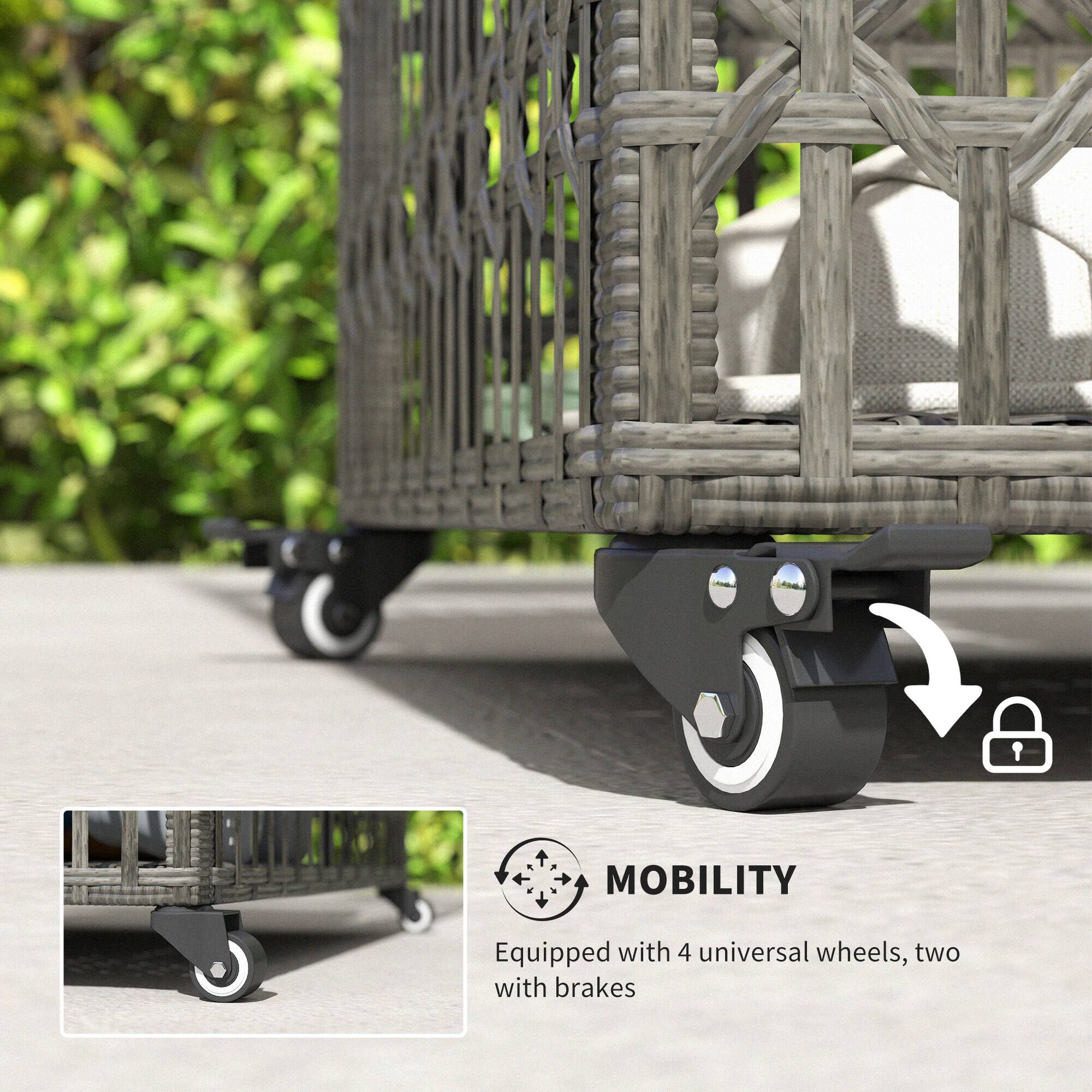 MOBILITY
Equipped with 4 universal wheels, two with brakes