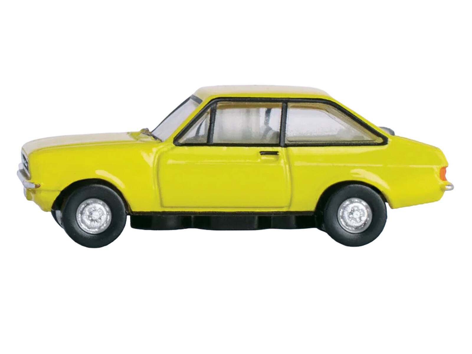 Angle. Oxford Diecast - Ford Escort Mk2 RHD (Right Hand Drive) Signal Yellow 1/148 (N) Scale Diecast Model Car by Oxford Diecast - Yellow.