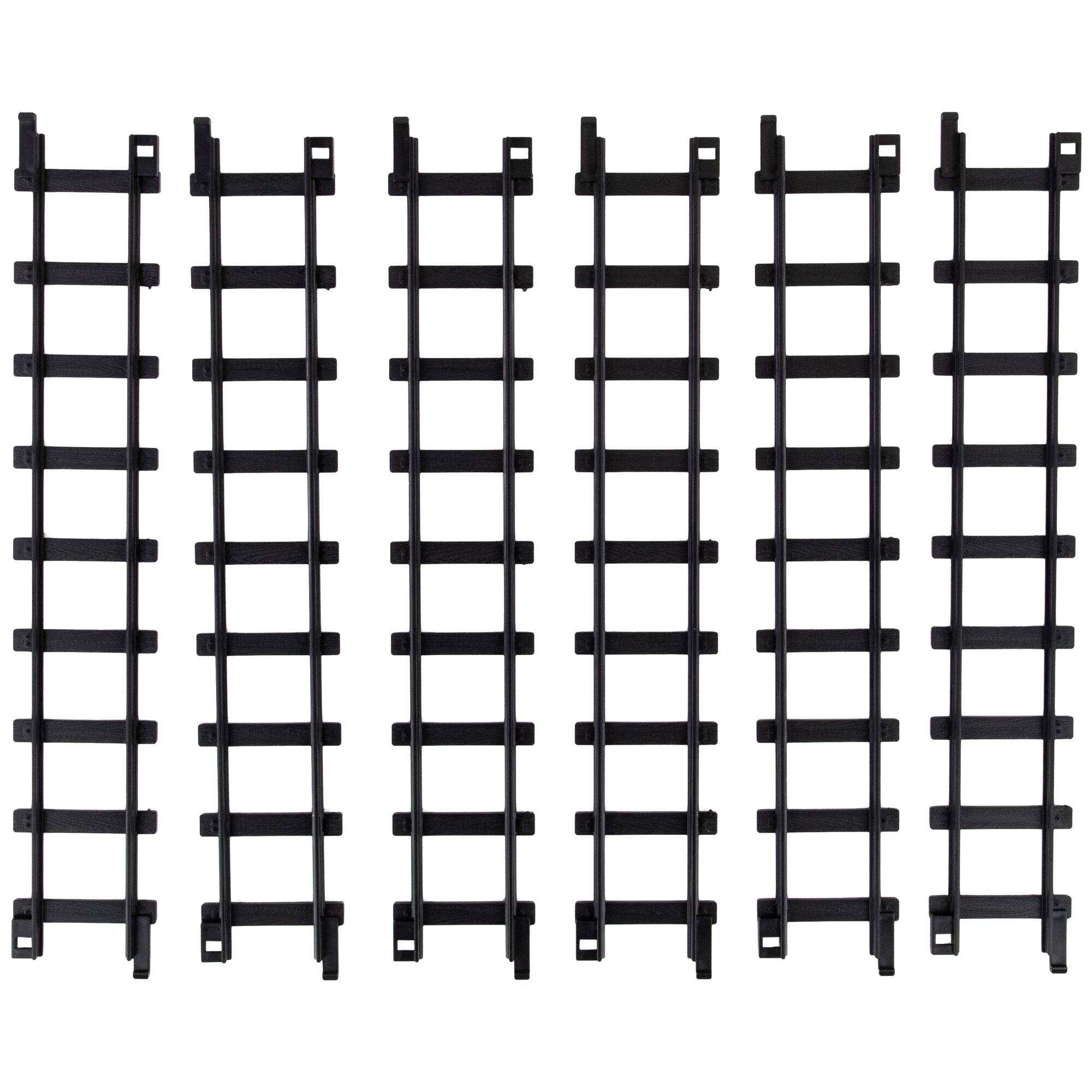 Alt View 1. Northlight - Replacement Christmas Train Set Track Pieces - Black - Pack of 12 - Black.