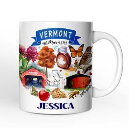 OrnamentallyYou - Artistic Vermont State Themes and Landmarks Mug - White