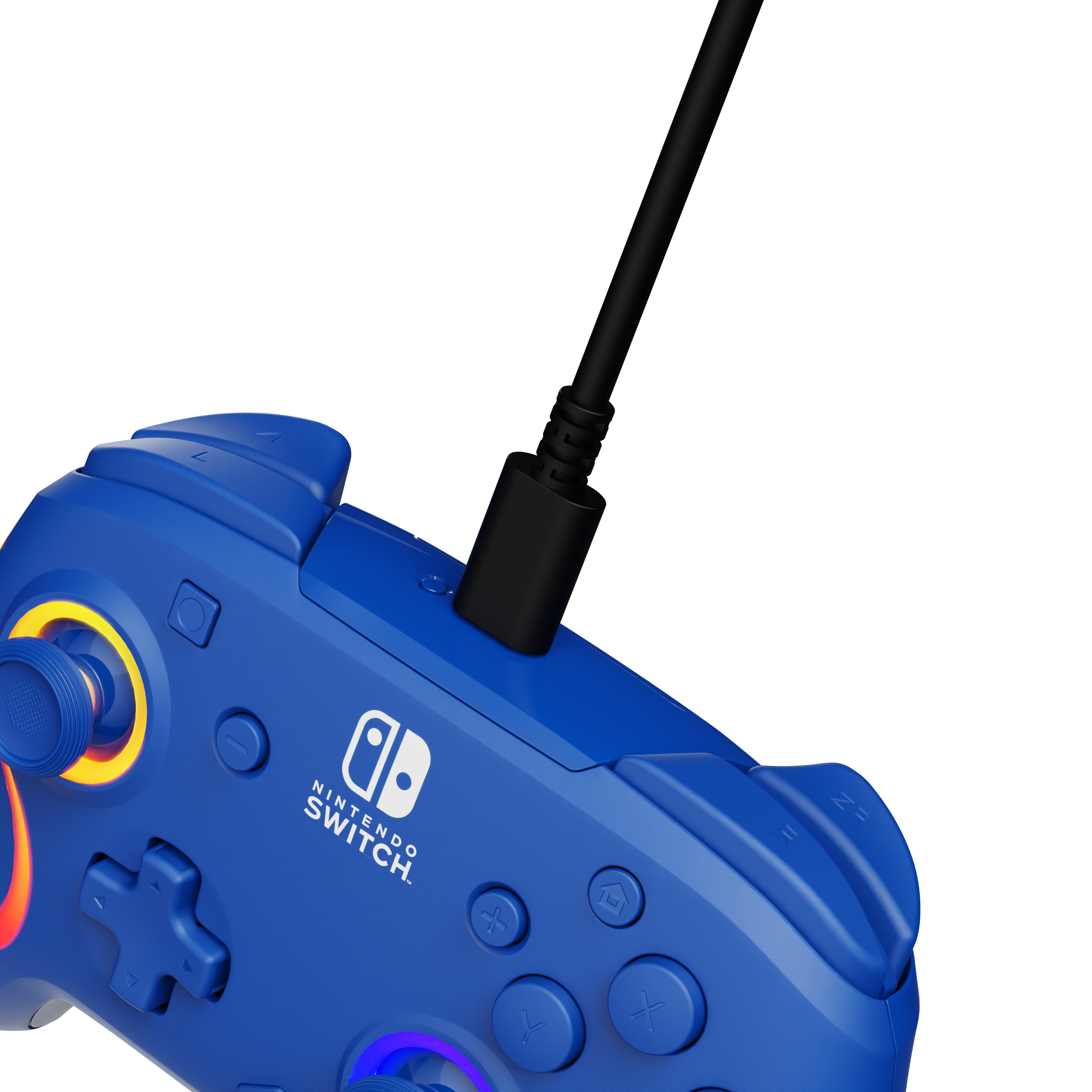 Alt View 20. PDP - Afterglow Wave Wireless RGB Gaming Controller for Nintendo Switch, Nintendo Switch 2 - Blue.