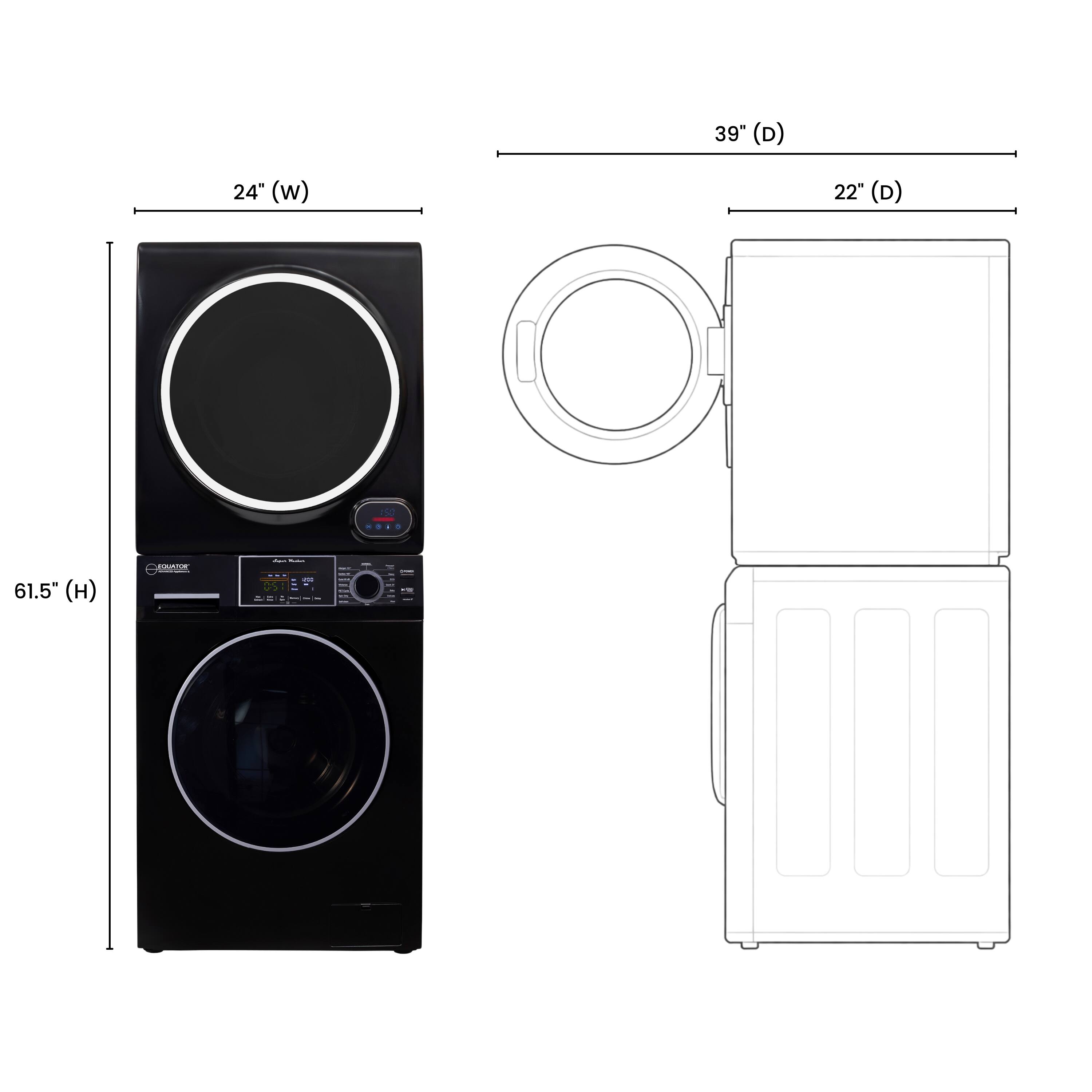 39" (D) 24" (W) 22" (D) 15 .... + 61.5" (H)