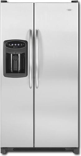 Front Standard. Maytag - 21.6 Cu. Ft. Counter-Depth Side-by-Side Refrigerator - Stainless-Steel.