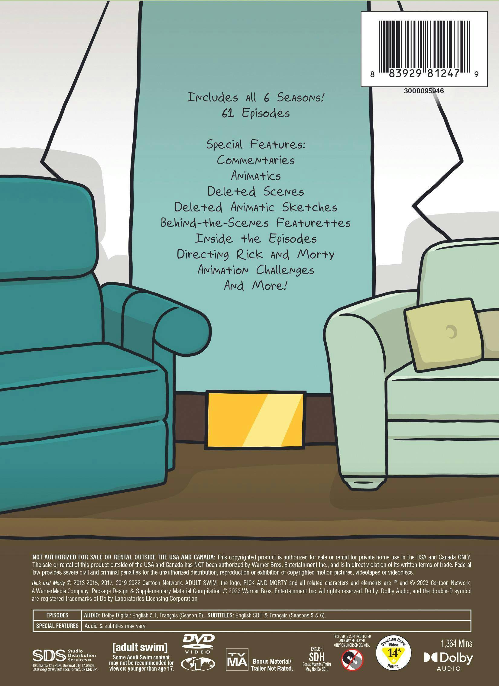 Back. Rick and Morty: Seasons 1-6 (Box Set) [DVD].