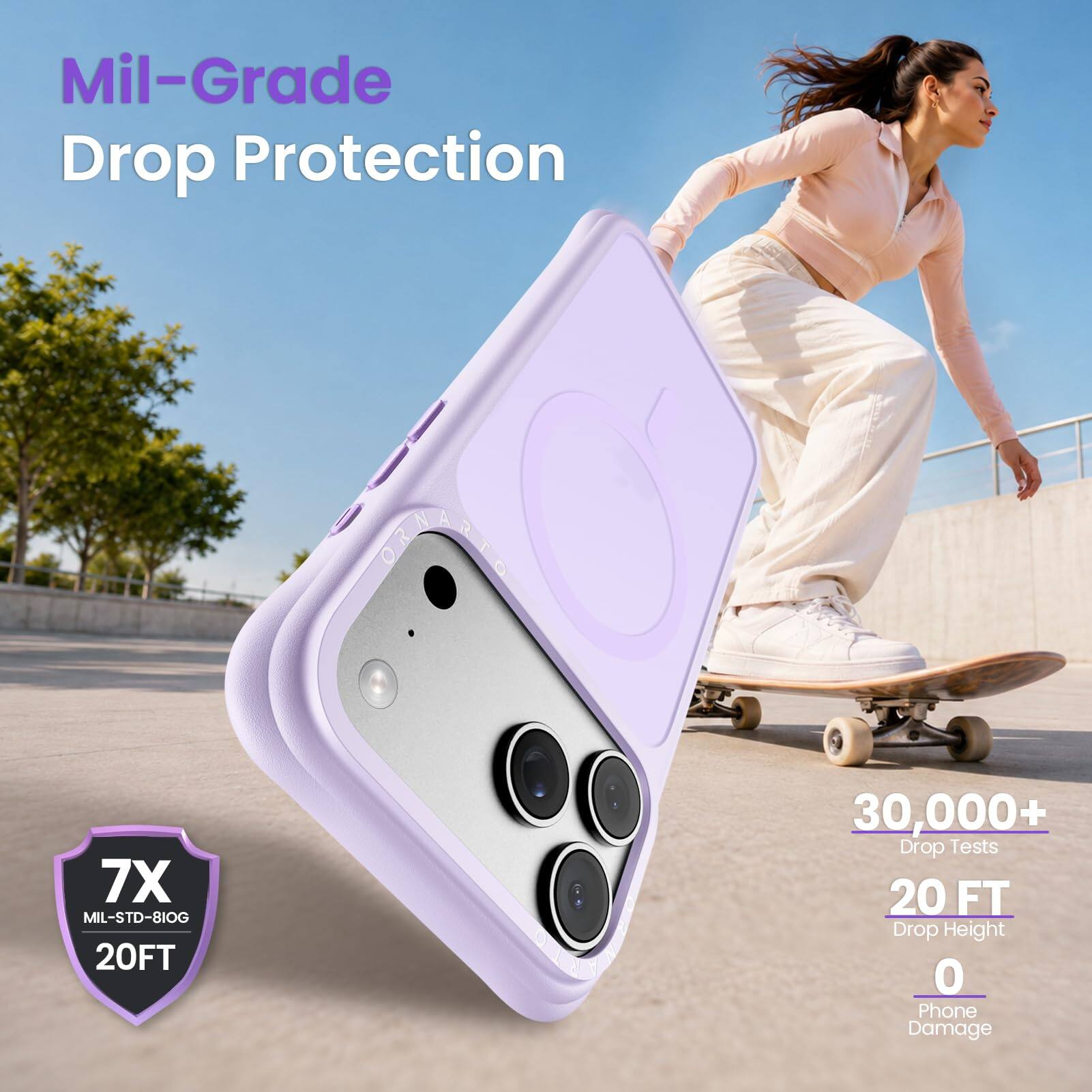 Mil-Grade Drop Protection

7X MIL-STD-810G 20FT

30,000+ Drop Tests

20 FT Drop Height

0 Phone Damage