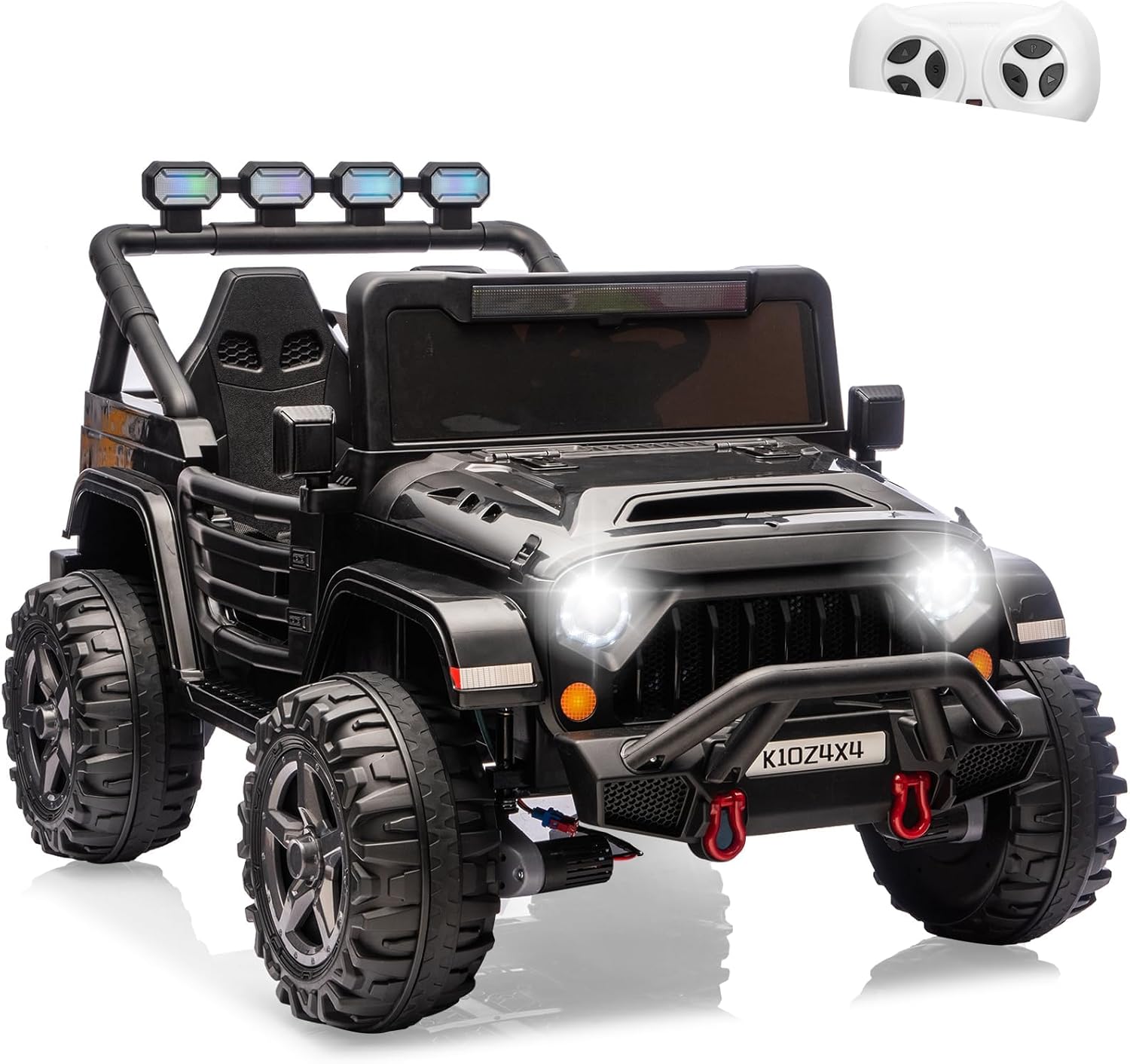 Alt View 5. Homhougo - 24V Kids Ride On Truck for Big Kids, 2 Seater with Remote Control, 4-Wheel Suspension & 3 - Black.