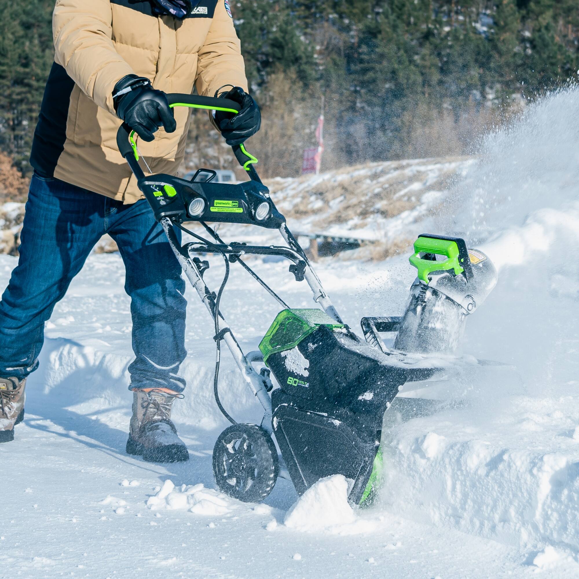 Alt View 12. Greenworks - Pro 80V 20" Snow Thrower (Battery and Charger not included) - green.