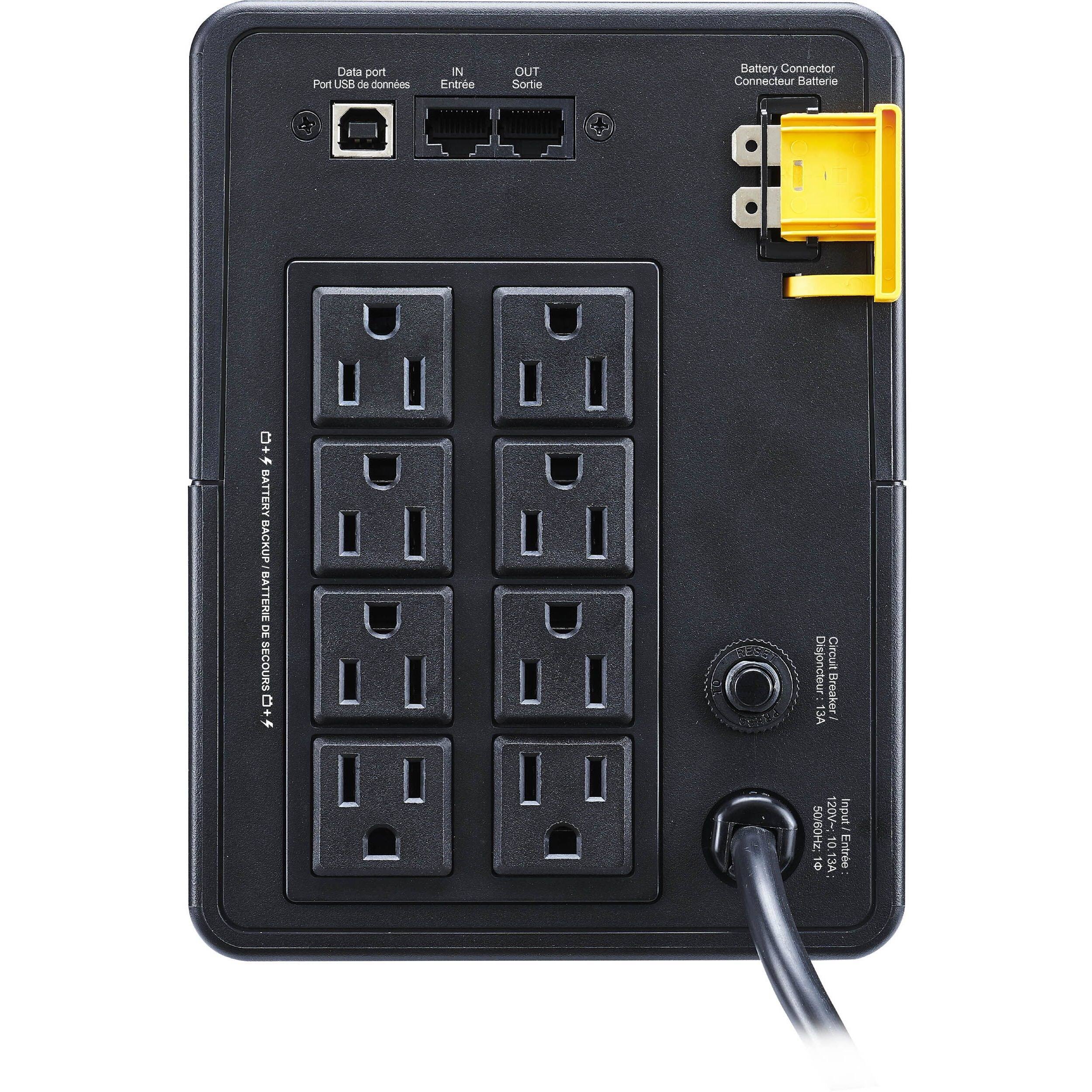 - Data port: Port USB de données
- IN: Entrée
- OUT: Sortie
- Battery Connector: Connecteur Batterie
- +0 4 HATTERY HACKUP HATTERY DE SECOURS D++
- Disjoncteur Circuit Breaker: 50/60Hz 120V~
- Input: Entre: 10
- 4+ BATTERY BACKUP BATTERIE DE SECOURS
- Disjoncteur: 15A
- INPUT: Entre: 10
- 3000W/10A 120V~ 60Hz