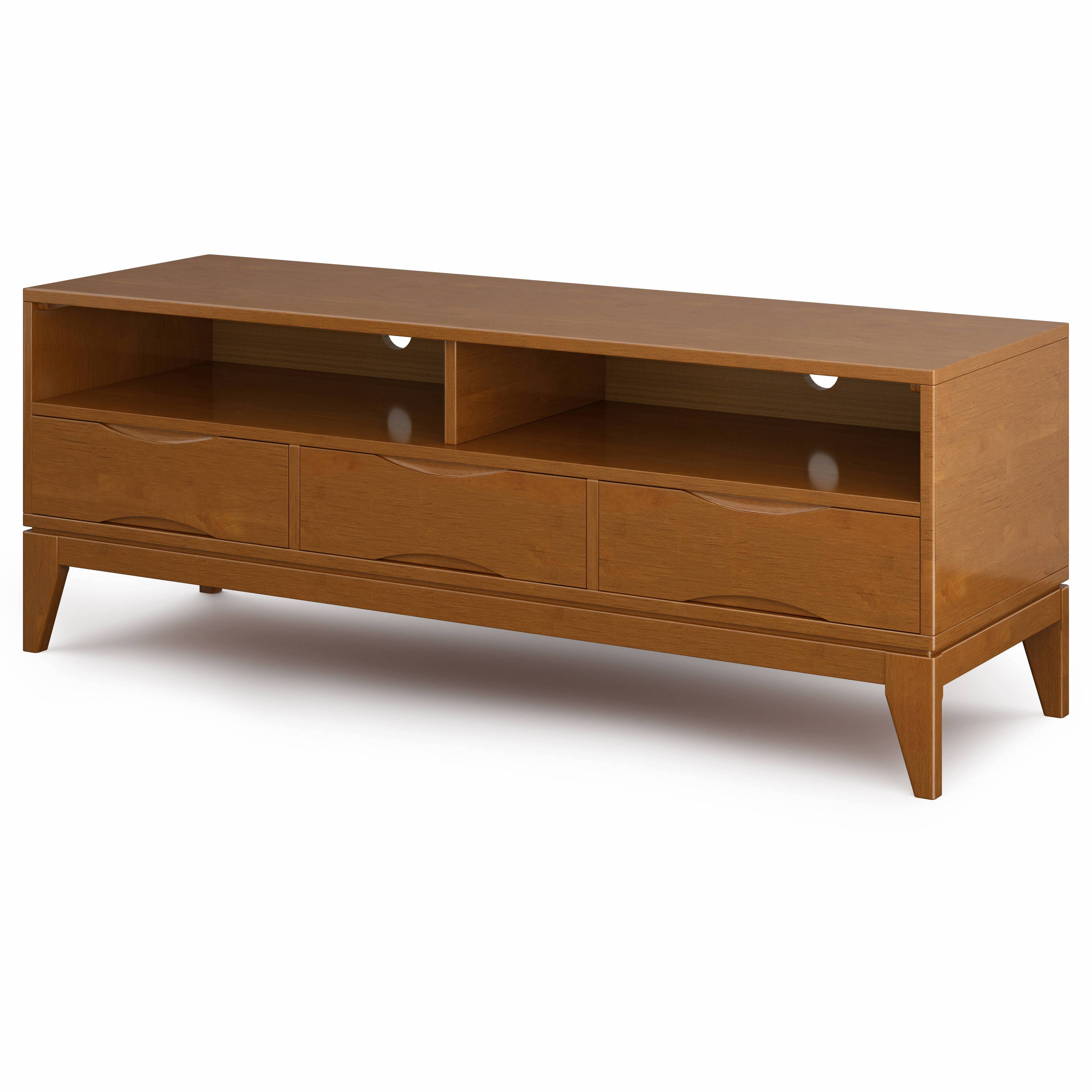 Angle. Simpli Home - Harper TV Media Stand - Teak Brown.