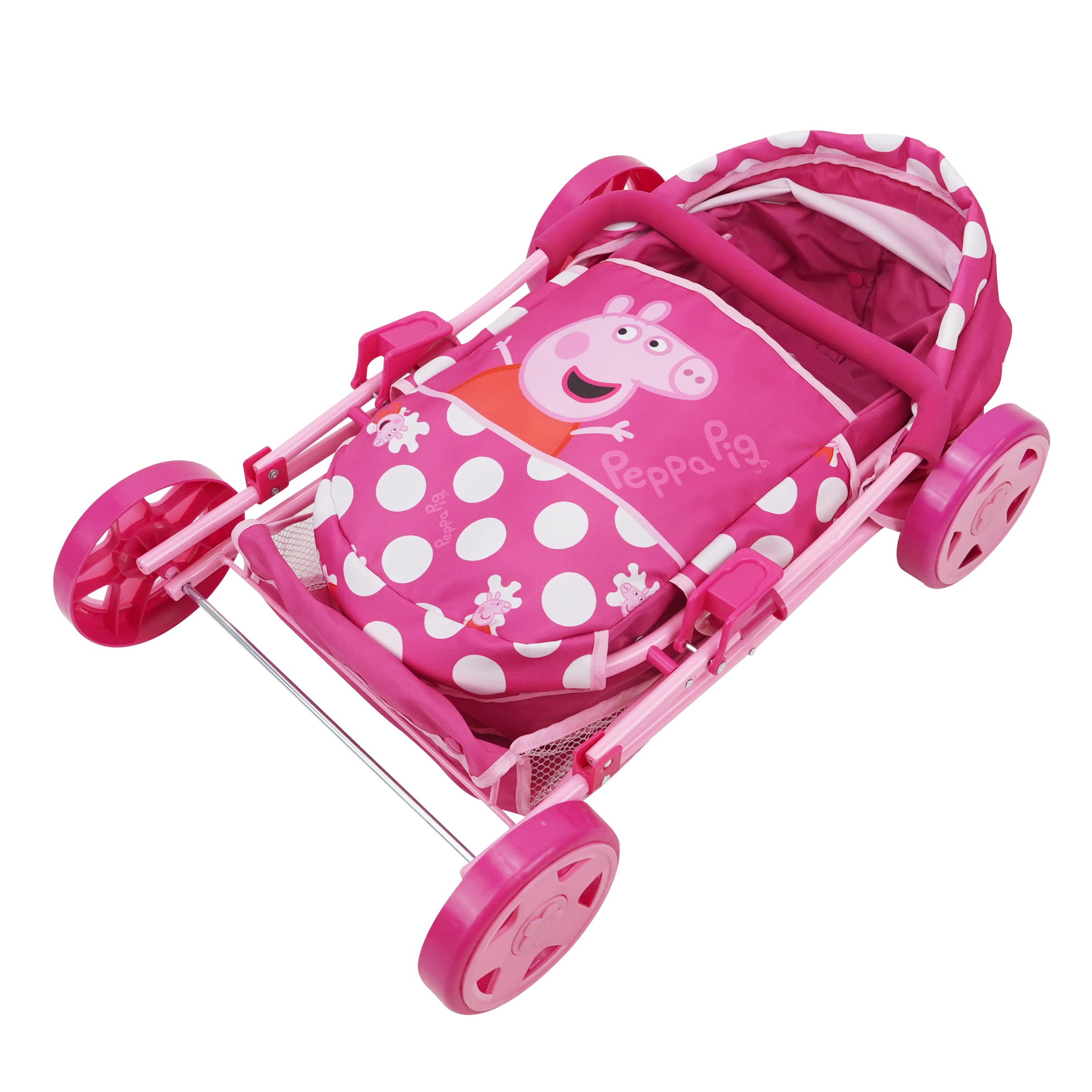 509 Crew Peppa Pig Baby Classic Doll Pram Set Pink & White Dots Fits ...