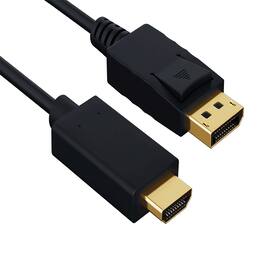 Sanoxy - 3ft Gold Plated Premium DisplayPort 1.2 to 4K HDMI Male to Male Cable - Black