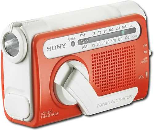 Best Buy: Sony Personal Emergency AM/FM Radio Bright Orange ICF-B01