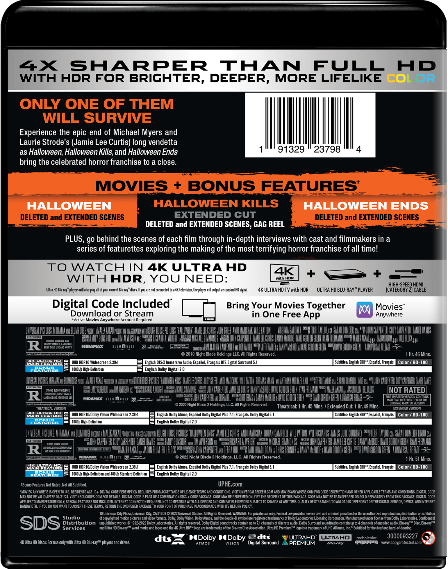 Back. Halloween Trilogy   - 4K Blu-Ray.