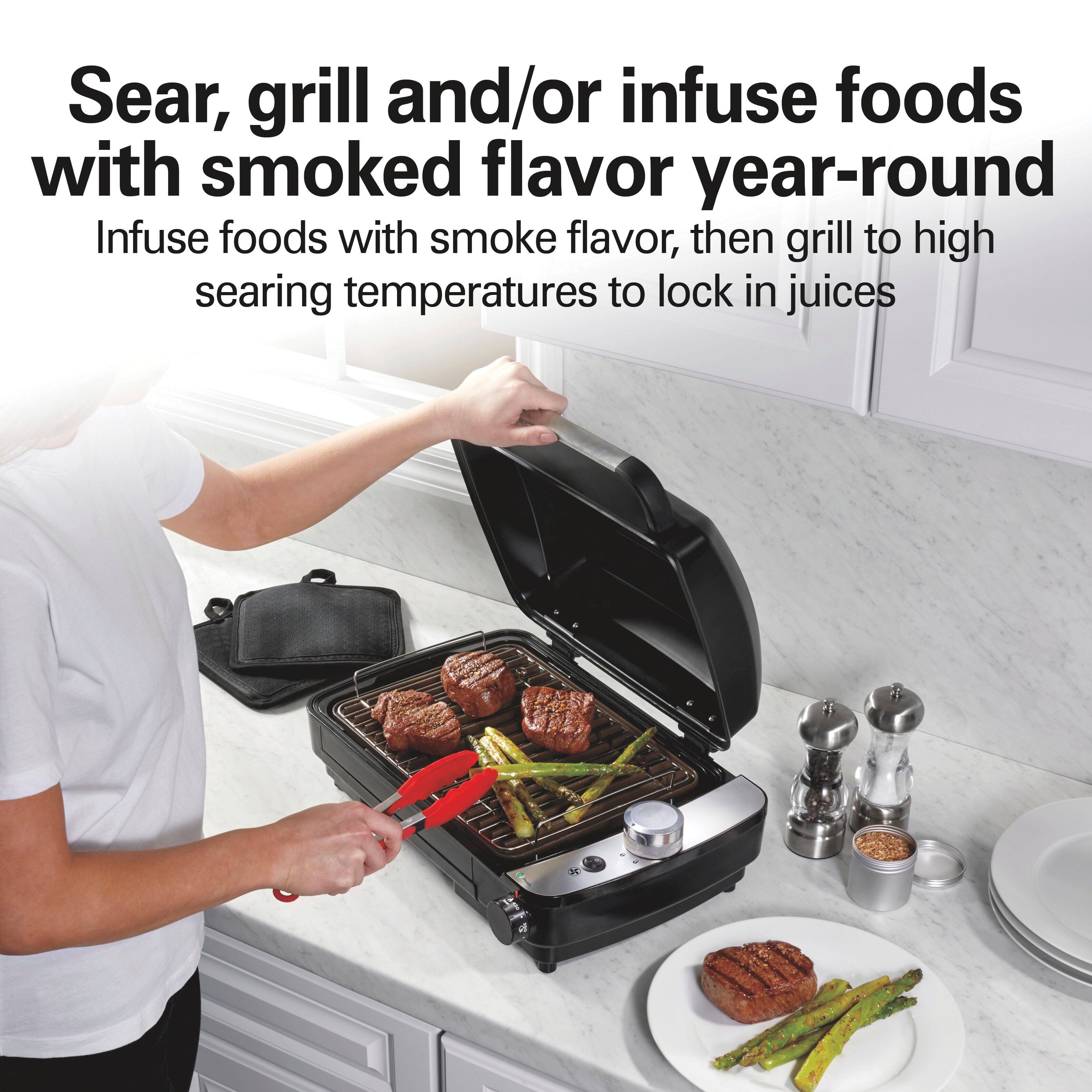 Hamilton Beach Indoor Searing Grill with Hot/Cold Smoke Infuser - Best Buy