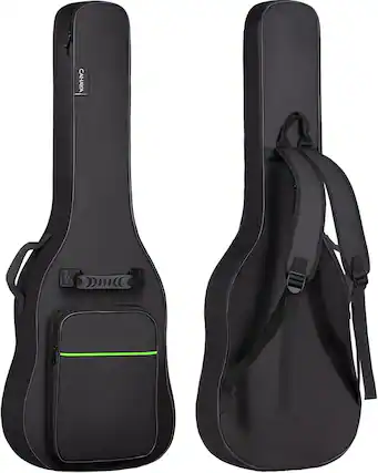 Front. CAHAYA - CAHAYA Electric Guitar Bag Gig Bag Case 0.3in Thick Padding Backpack Soft Electric Guitar Case Green CY0293.