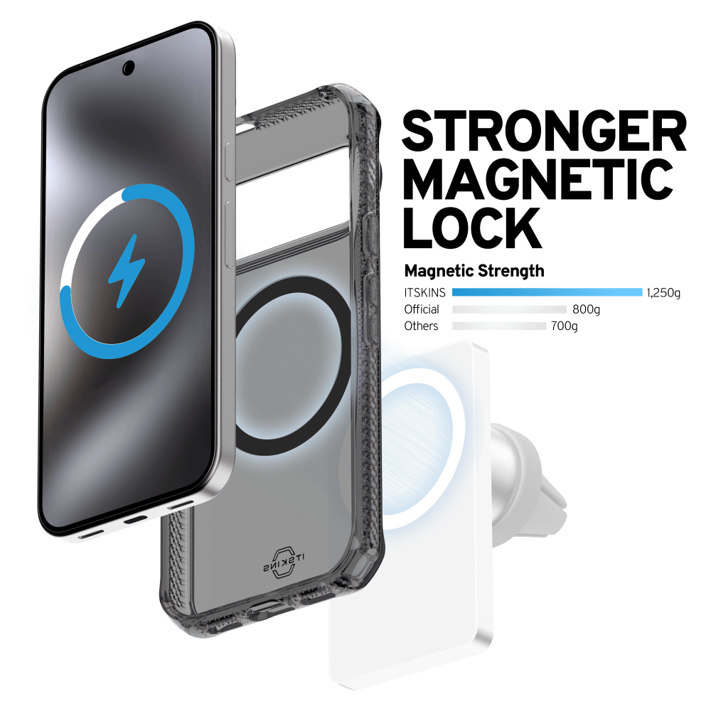 Alt View 7. Itskins - HYBRID R // CLEAR MagSafe Case for Google Pixel 10 Pro XL - Black.