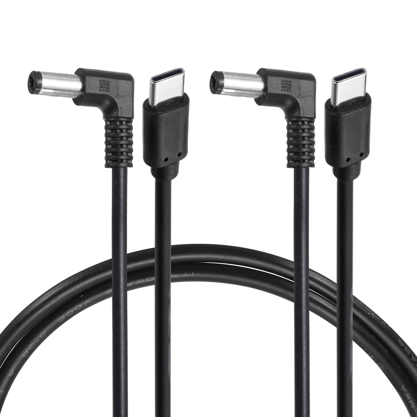 Unique Bargains - USB C to DC Power Cable, 15V 3A 45W, 5.5x2.1mm, PD Trigger for Laptop/Monitor/Security Camera, 2pcs - Black